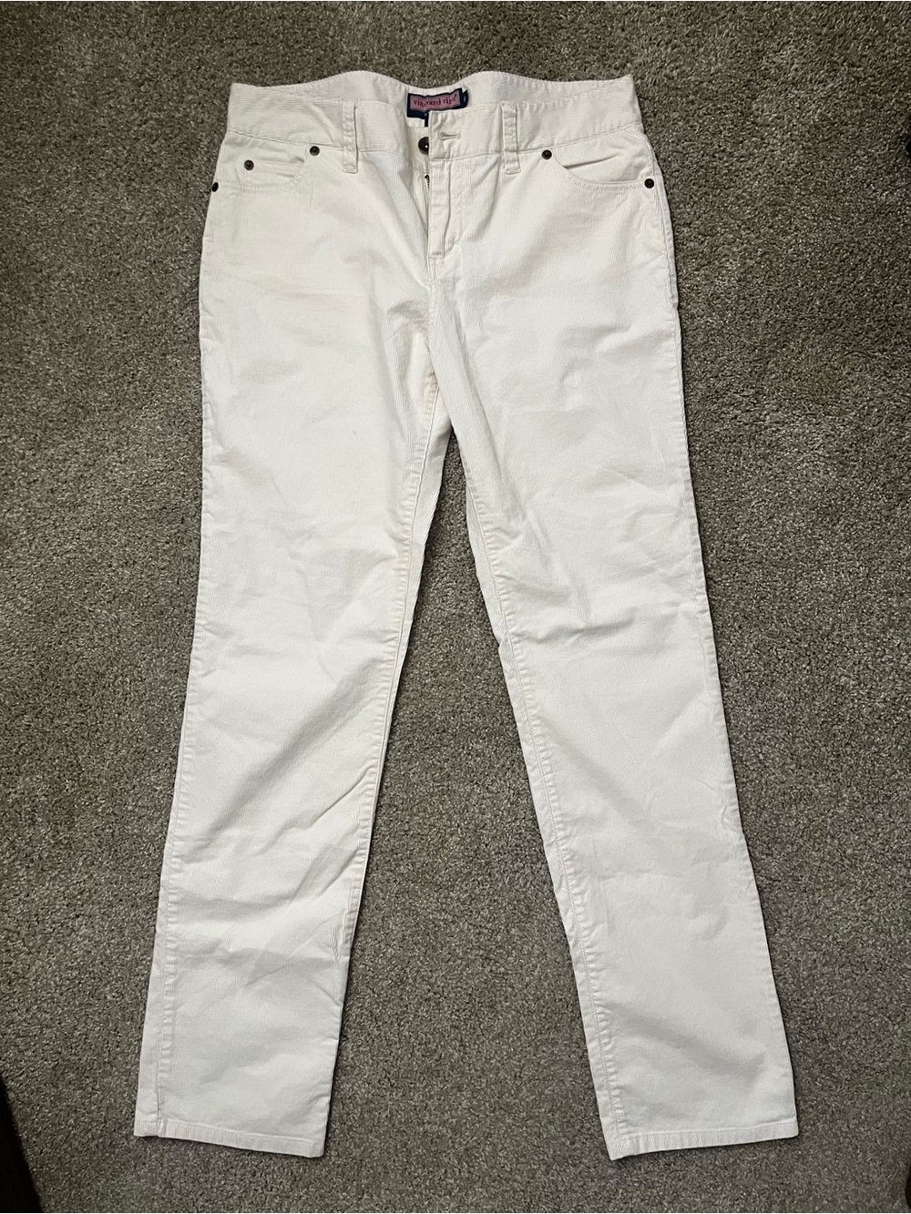 Vineyard Vines Cream Corduroy Women's Pants